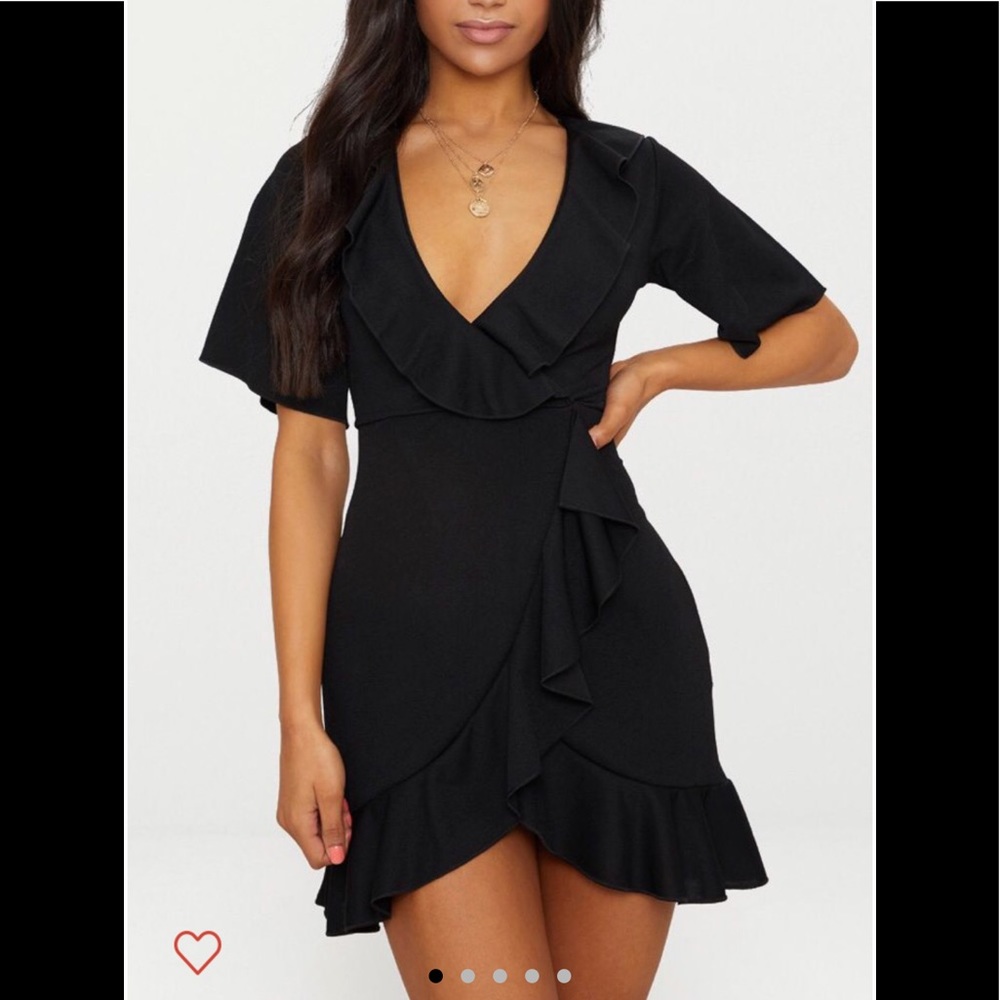 Frill wrap dress